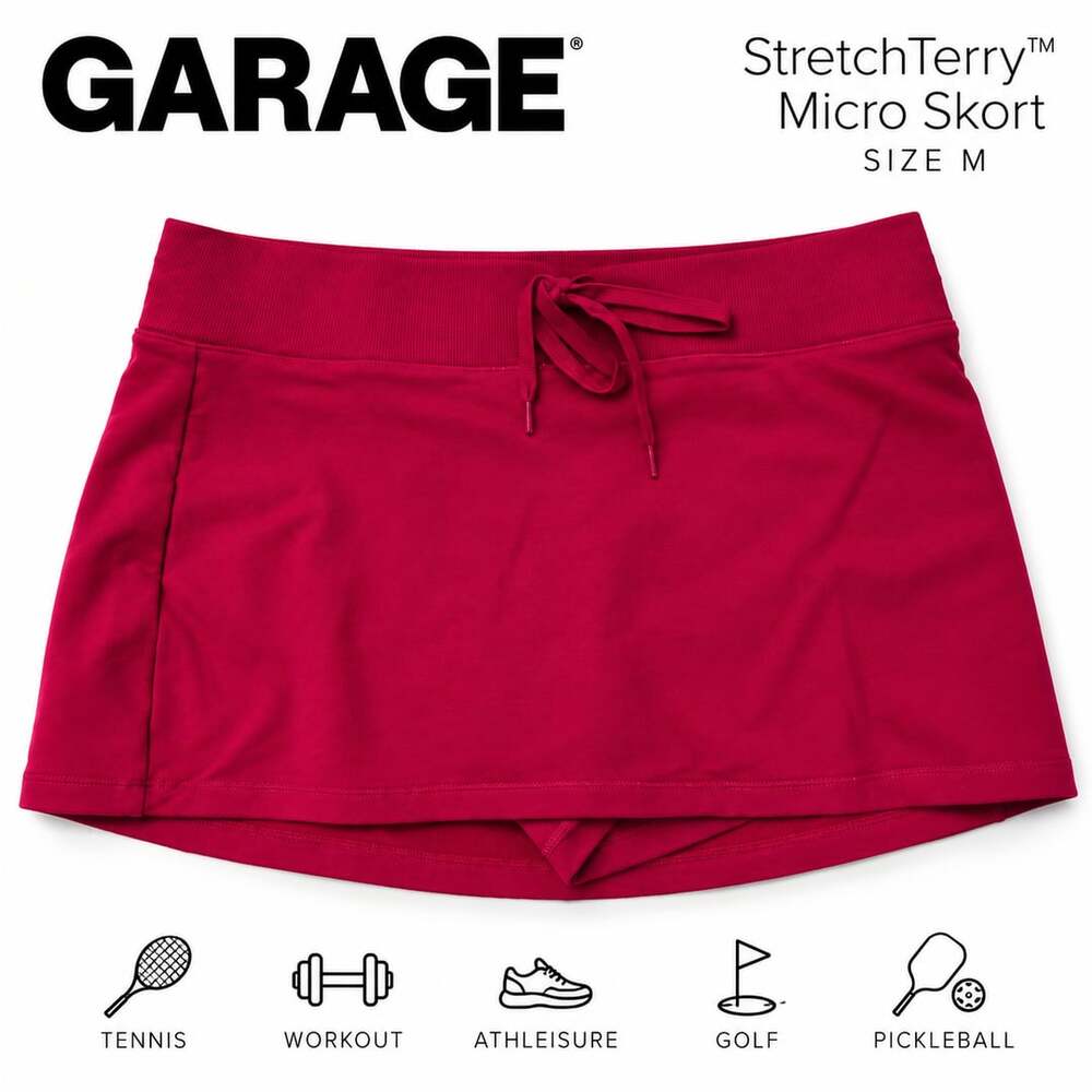 Garage StretchTerry™ Micro Skort Raspberry Pink Size M